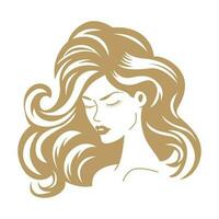 mujer retrato vector icono diseño. logo para belleza industria.