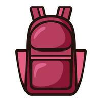 Backpack vector icon design. School equipment illustration flat icon.