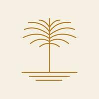 Bohemian palm tree vector icon design. Tropical vector logo design. Minimalistic geometric style.