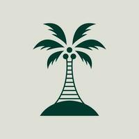 Bohemian palm tree vector icon design. Tropical vector logo design. Minimalistic geometric style.