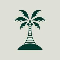 Bohemian palm tree vector icon design. Tropical vector logo design. Minimalistic geometric style.