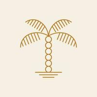 Bohemian palm tree vector icon design. Tropical vector logo design. Minimalistic geometric style.