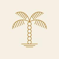 Bohemian palm tree vector icon design. Tropical vector logo design. Minimalistic geometric style.