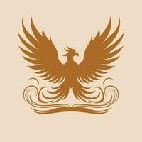 Phoenix bird vector design. Fantasy bird logo element.