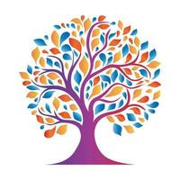 Colorful tree vector icon design. Growth and wisdom logo design.