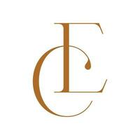E and C vector icon initials design. EC or CE logo symbol.