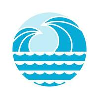 Waves vector icon design. Sea ocean logo emblem design.