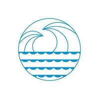 Waves vector icon design. Sea ocean logo emblem design.
