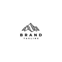 Abstract Mountains Outline Logo Design. Simple Mountain Line With Gray Shadow Logo Design. vector