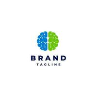 Brain Symbol With Nerve Points Logo Design. Neurons Icon In The Brain Logo Design. vector