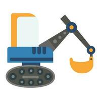 Cartoon excavator machine. Vector illustration on a white background.