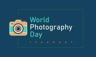 World Photography Day, August 19. Minimalistic Typography Decorated Design.Photography icon style.Vector illustration.Template for background, banner, card, poster. vector