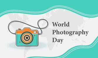 World Photography Day, August 19. Minimalistic Typography Decorated Design.Photography icon style.Vector illustration.Template for background, banner, card, poster. vector