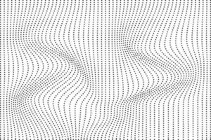 Black background with dots and waves. Texture with dots and lines. vector