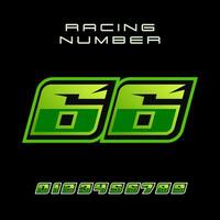 Racing Number 66 Vector Design Template