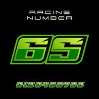 Racing Number 65 Vector Design Template