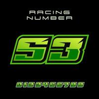 Racing Number 53 Vector Design Template