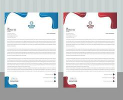 Clean and professional corporate company business letterhead template design with color variation bundle vector