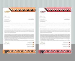 Clean and professional corporate company business letterhead template design with color variation bundle vector