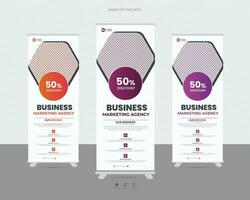 Creative business agency fashion, graduation celebration, roll-up banner design or pull-up banner template vector