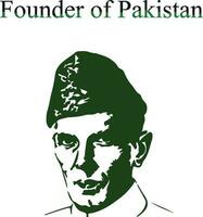 fundador de pakistán vector