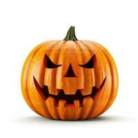 Halloween Pumpkin Isolated on White Background AI Generated photo