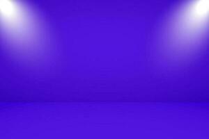 Vector illustration of empty studio with lighting and purple background for product display