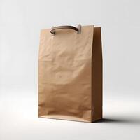 Paper Bag on White Backgrouds photo