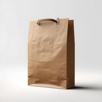 Paper Bag on White Backgrouds AI Generated photo