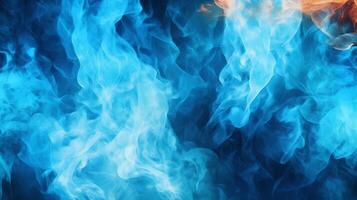 Blue Fire Background AI Generated photo