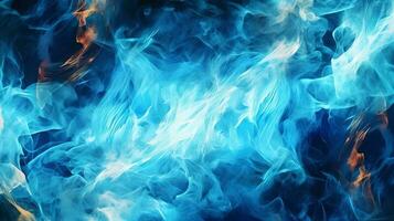 Blue Fire Background AI Generated photo