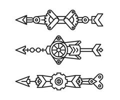 arrows decoration set vector line illustration