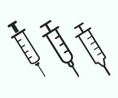 Medical syringe injection icon vector flat style. Vector illustration