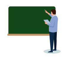 teacher in front of blackboard in classroom vector