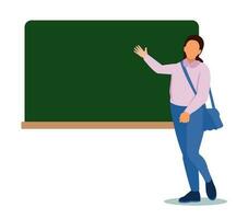 teacher in front of blackboard in classroom vector