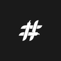 simple logo of bird and hashtag vector