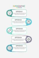 vector infografía moderno gráfico modelo con íconos y 5 5 opciones.creativo concepto para negocio datos visualización lata ser usado para bandera