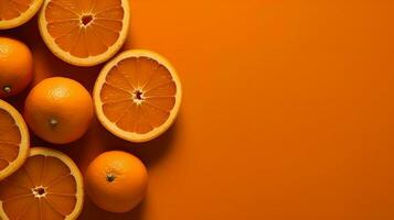 Orange on Orange Background AI Generated photo