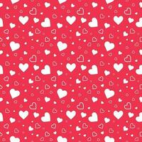 Cute Heart Red White Seamless Pattern Background Vector Illustration