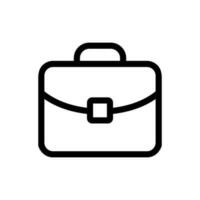 Briefcase Office Bag Outline Style Vector Icon Illustration