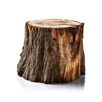 Tree Stump Isolated on White Background AI Generated photo