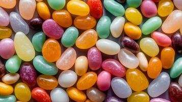 Colorful jelly beans background AI Generated photo