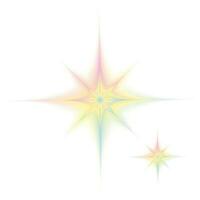 Y2k style shapes blurred gradient set. Aura aesthetic elements star, sun. Vector illustration