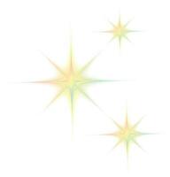 Y2k style shapes blurred gradient set. Aura aesthetic elements star, sun. Vector illustration