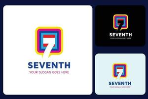 Seven Number Logo Design Template vector