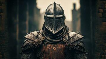 Man in knight armor AI Generated photo