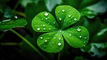 Clover Leaf Background AI Generated photo