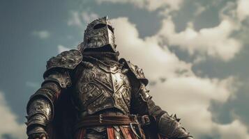 Man in knight armor photo