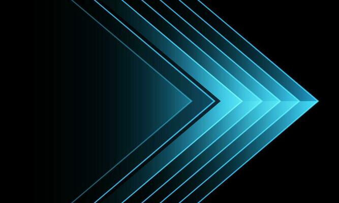 Abstract blue light arrow direction on black design modern futuristic background vector