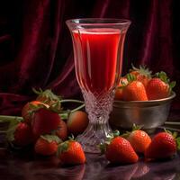 Strawberry Juice AI Generated photo